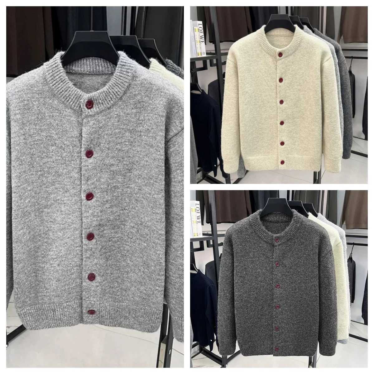 Men's Sweaters Old money style soft and sticky cardigan sweater for men and women autumn lazy style knitted sweater for wearing and outerwear D