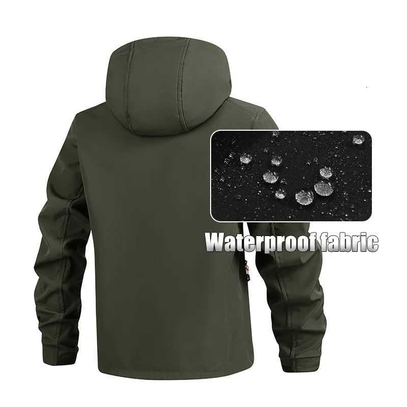 Outdoor Jackets Hoodies CHRLCK Men's Waterproof Fleece Hiking Jackets Windproof Warm Softshell Camping Climbing Fishing Thermal Windbreaker Out