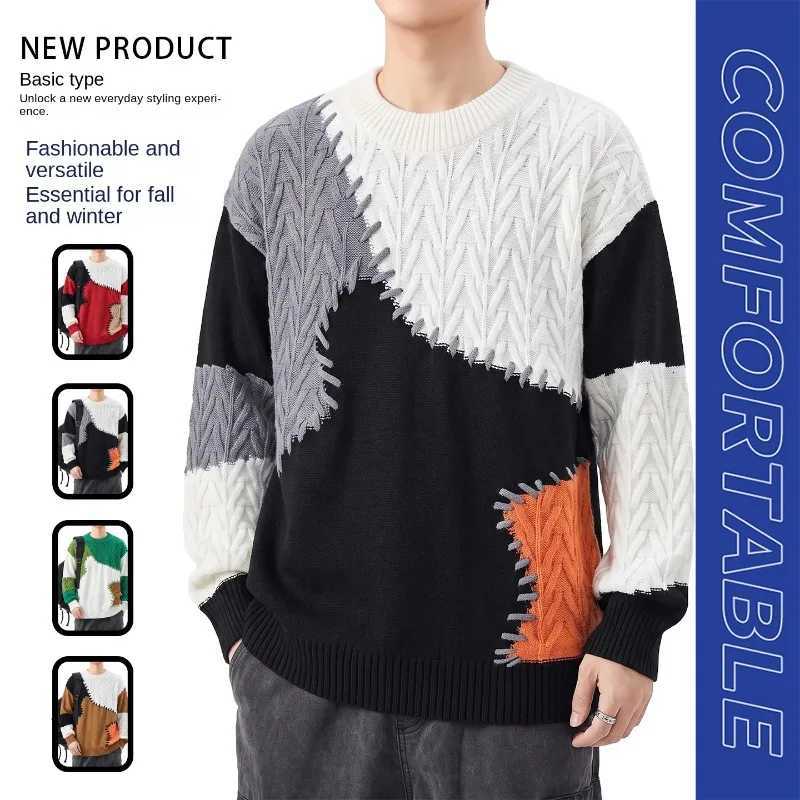 Men's Sweaters Mens Thick fl1 Lined Crew Neck Knit Sweater Warm Winter Casual Long sl1 Pullover Knitwear Top D261009
