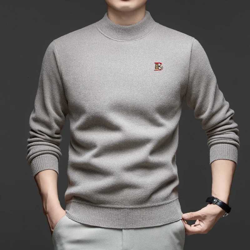 Men's Sweaters Autumn and winter new mens round neck knitted sweater velvet casual comfortable warm sweater designer brand embroidered pullover