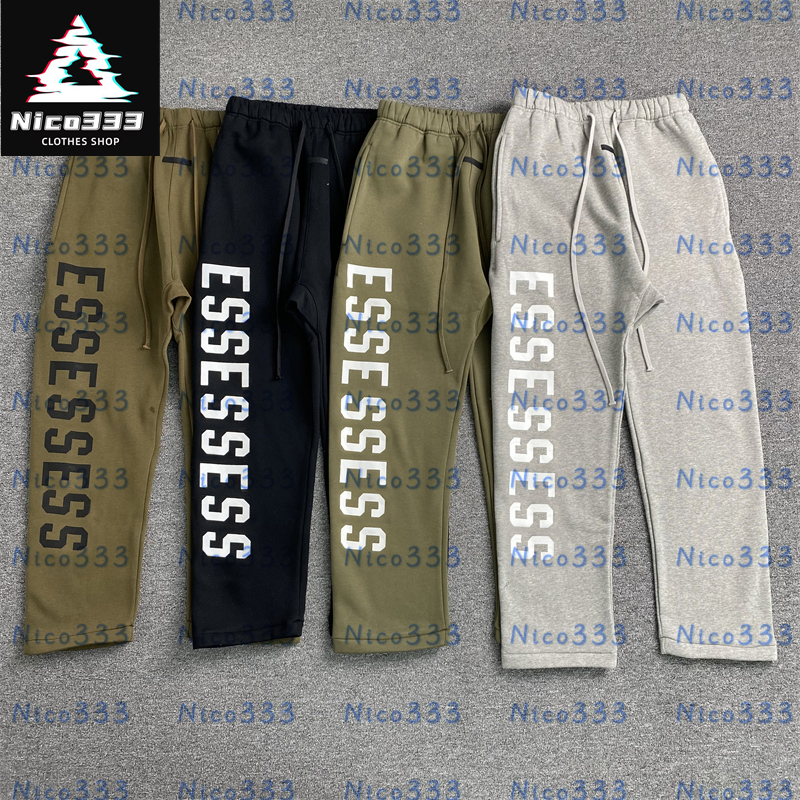 Fog Vertical letters drawstring cotton loose pockets versatile street simple men and women straight casual pants
