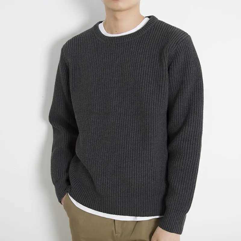 Men's Sweaters Men's 2023 New Autumn Winter Crewneck Long sl1 Sweater Men Loose Coarse Wool Line Lazy Men's Knitwear Ropa De Hombre D