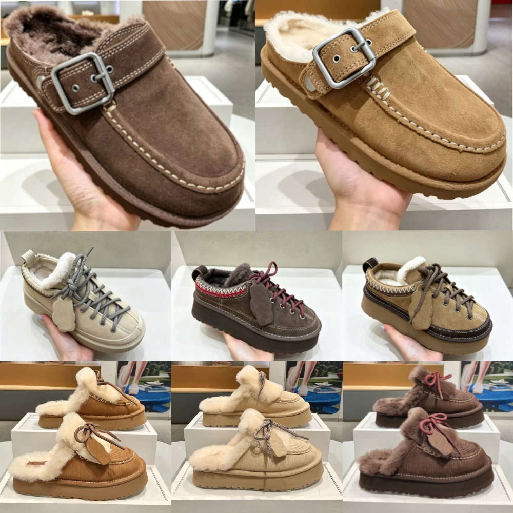 Designer snow boots Goldenstar Evelin Clogs Tasman women slippers Tazz women ultra mini chestnut wool leather slippers suede leather