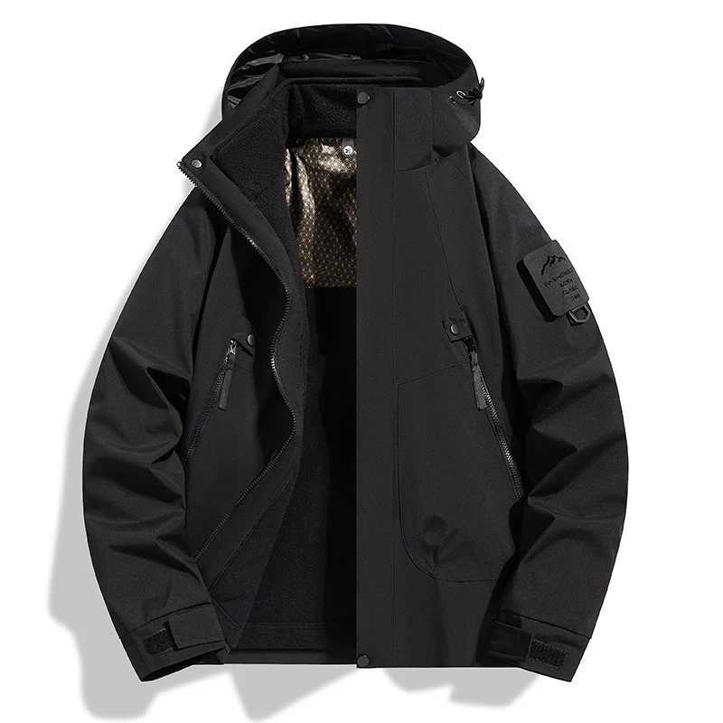 Outdoor Jackets Hoodies New Autumn and Winter Graphene Heating Cold Warm Insulation Men's Women's Three in One Jacket Waterproof Windproof