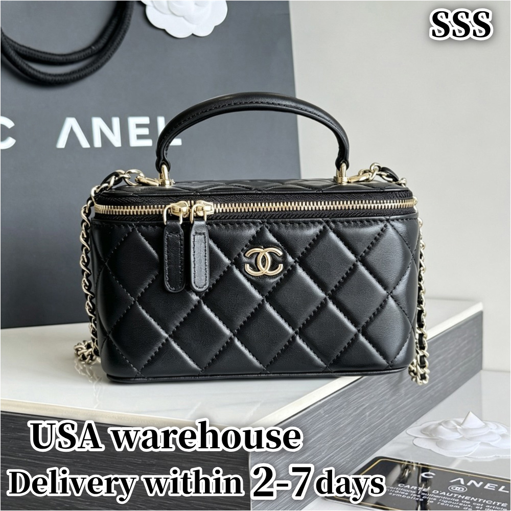 TOP Quality 10AMac de maquillage Sac de créateur Sac à bandoulière Sac cosmétique Chaîne Sac à bandoulière Sac de maquillage de luxe Classique Fe