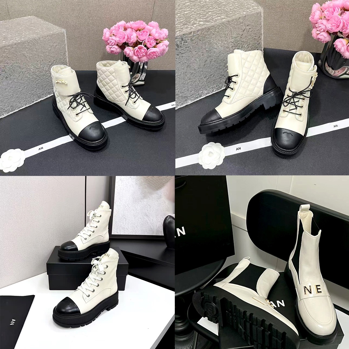 quality dhgate martine womens booties Martin Boots Fashion high top Lace up luxury Designer Cowhide New Ankle Snow boot platform Rain Motorcycle Boo