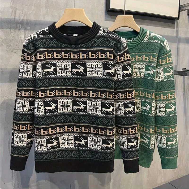 Men's Sweaters 2026 Christmas Sweater Men's Winter Loose Thickened Retro Brand Warm Sweater Design Lazy Wind Couple Knitted Striped Sweate