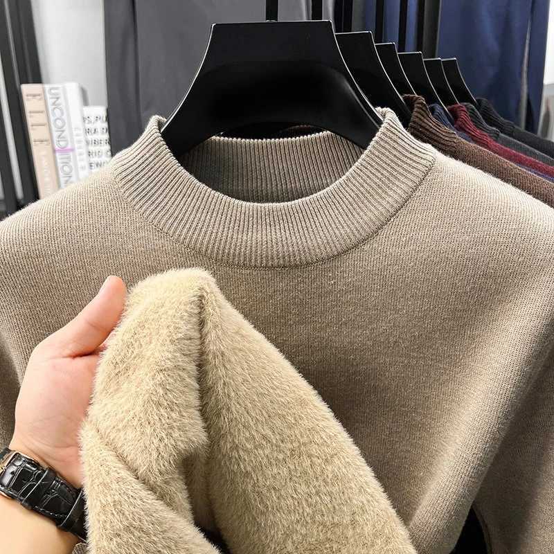 Men's Sweaters New Autumn Winter Sweater Men Thick Fashion Knitted Round Neck Men Warm Woolen Sweater Casual Mens Clothing D261009