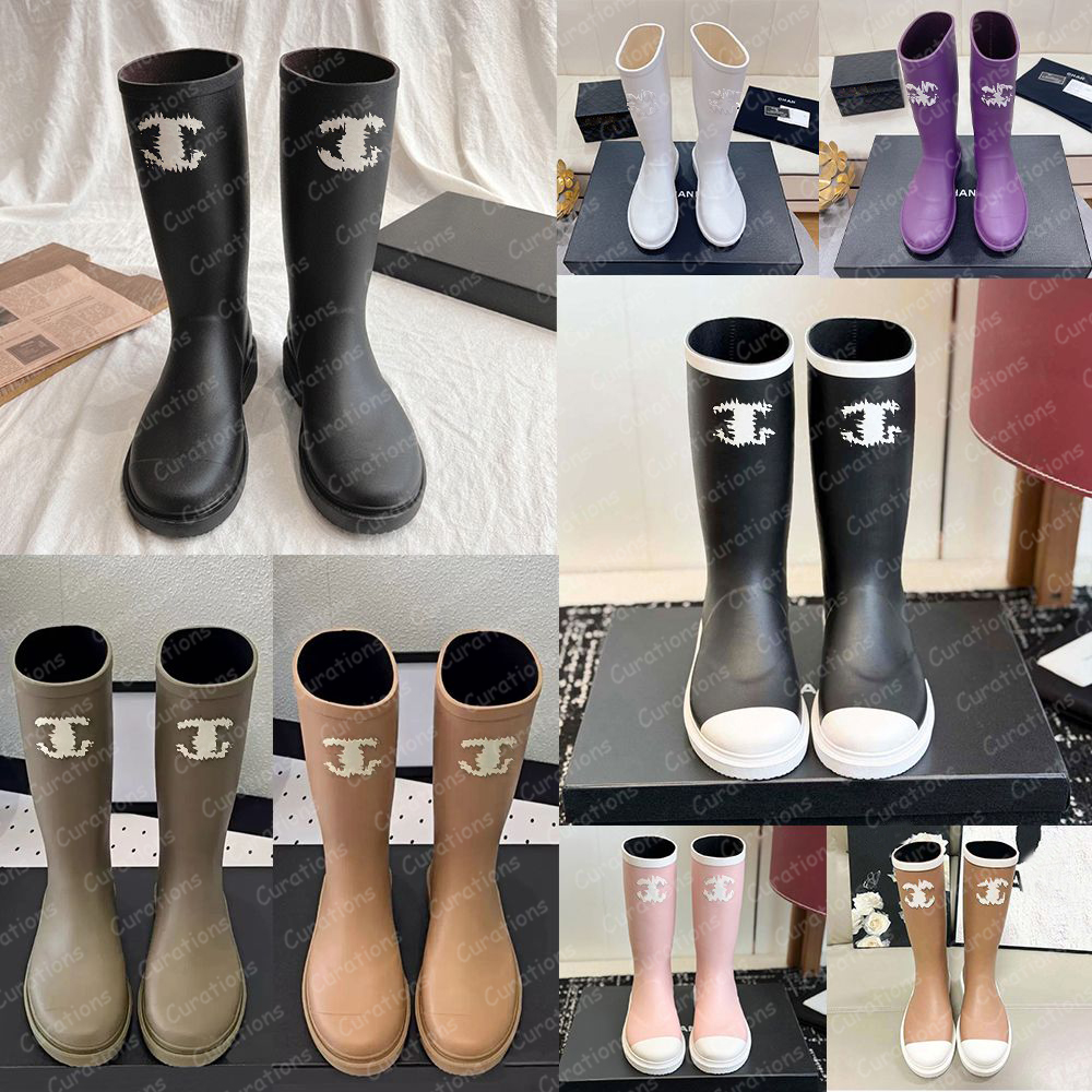 Designer CC boots color waterproof high boots are suitable for daily outdoor wear in autumn and winter designer shoes essential boots