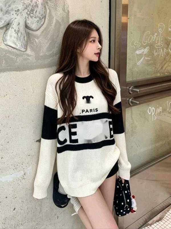 Women's Sweaters Designer 2026 New Loose, Casual, And Stylish Long-sleeved Knit Sweater With Round Neckline Letter-patterned Jacquard Design Fo
