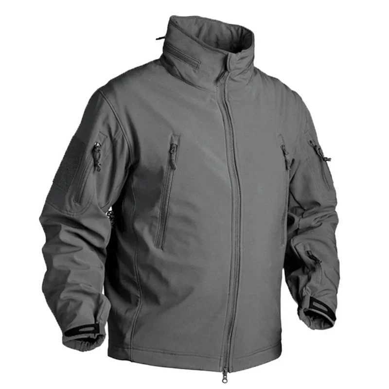 Outdoor Jackets Hoodies Men's Camo Tactical Jackets Hunting Clothes Jacket Soft Shell Outdoor Training Hiking Fishing Hooded Coat Waterproof Fl
