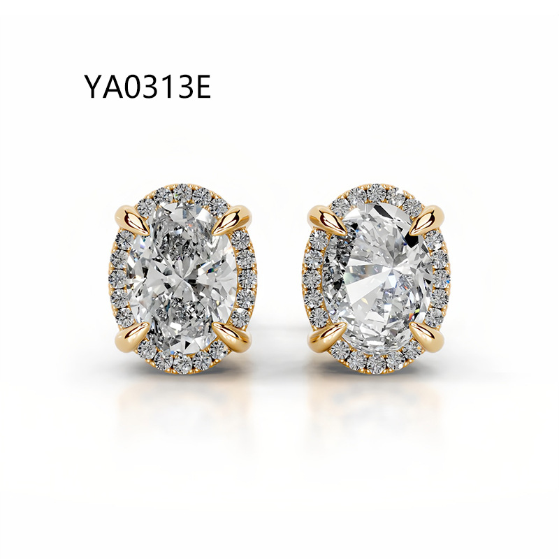 New Moissanite Earrings jewelry woman designer s925 Sterling Silver 18k Gold Plated Stud Earrings for Women Fashion Luxury 1 Carat earring