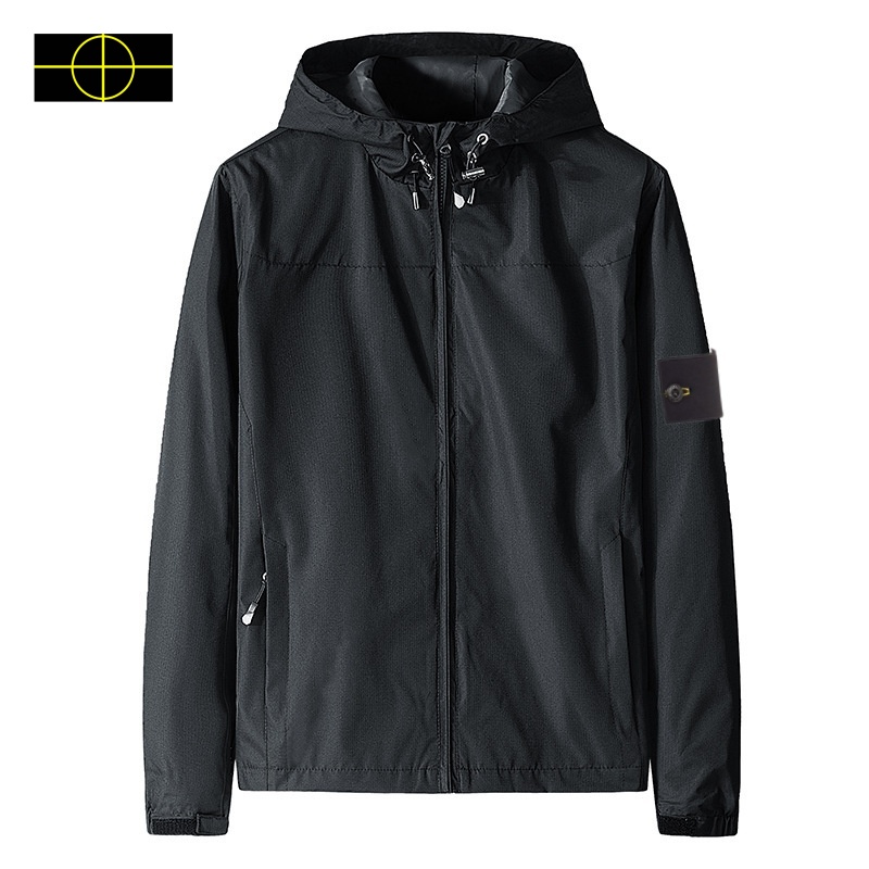 26ss Brand designer windbreaker jacket men's stones lightweight hooded zipper jackets spring autumn windproof veste waterproof soft shell jacke