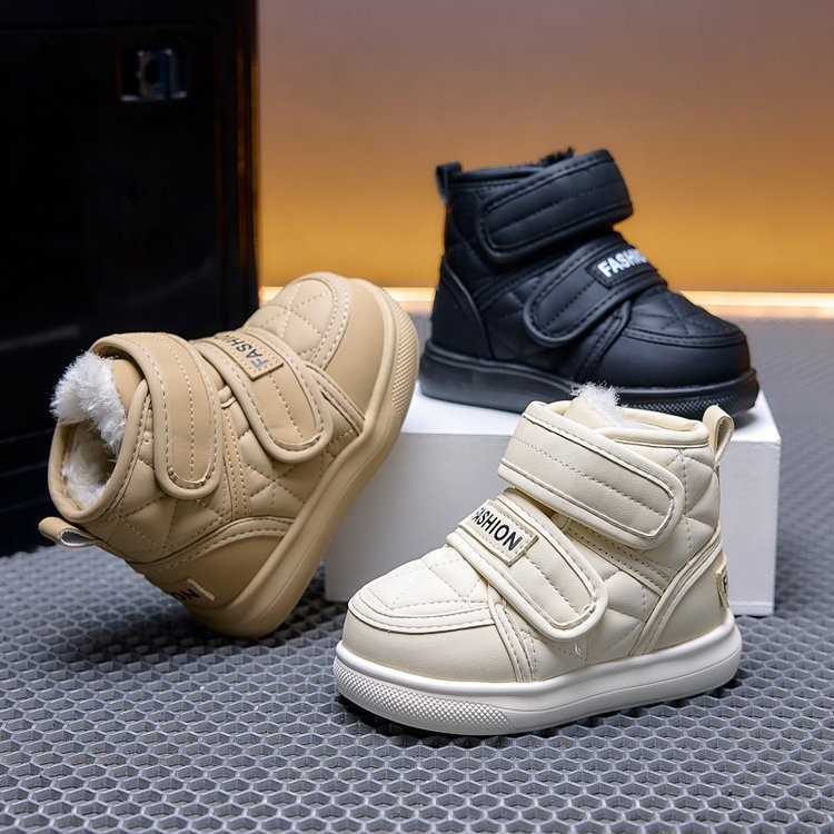 Children's cotton boots winter 2026 new collection girls' short boots boys' fleece-lined and thickened snow boots warm cotton shoes f