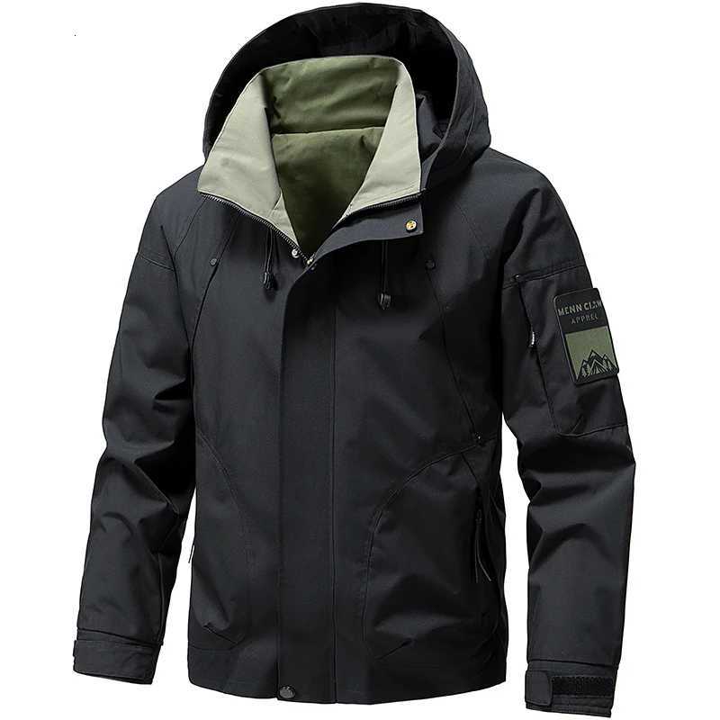 Outdoor Jackets Hoodies Men's Outdoor Jacket Windproof Comfortable Hooded Cargo Jacket Outdoor Hiking Climbing Camping Casual Sports Coat Sprin