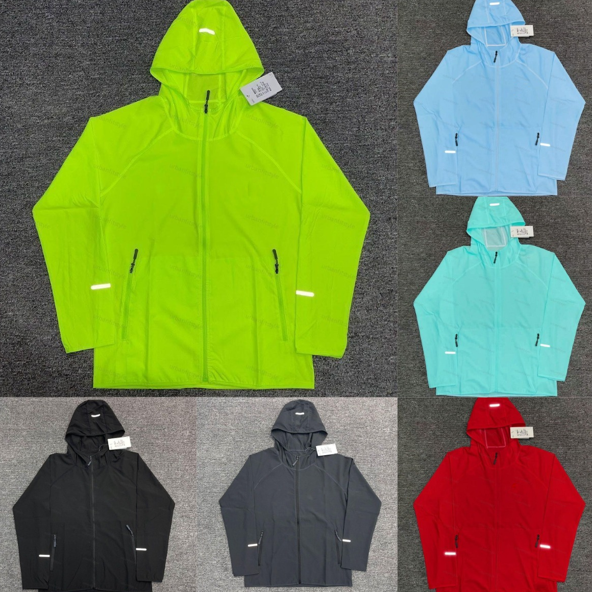 Repel Miler Windrunner jacket ghost green Mens jackets hooded windbreaker windproof sportswear lightweight gym jogging sport running jacket jogger h