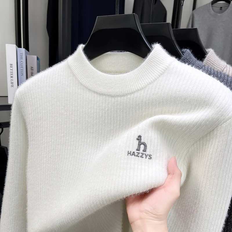 Men's Sweaters Men's Sweater for Autumn and Winter Thick Inner Layer That Doesn't Fit Well sl1 Semi High Neck New Casual Knit Sweater