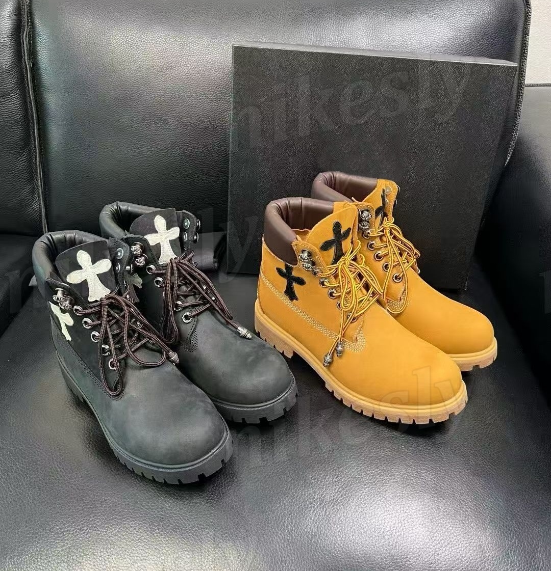 Vintage Boots Unisex Men Women Martin Winter Boot Waterproof Mid Calf Boots Durable Lace Up Outdoor Work Hiking Ankle Chrome Boot Fashion Designer S