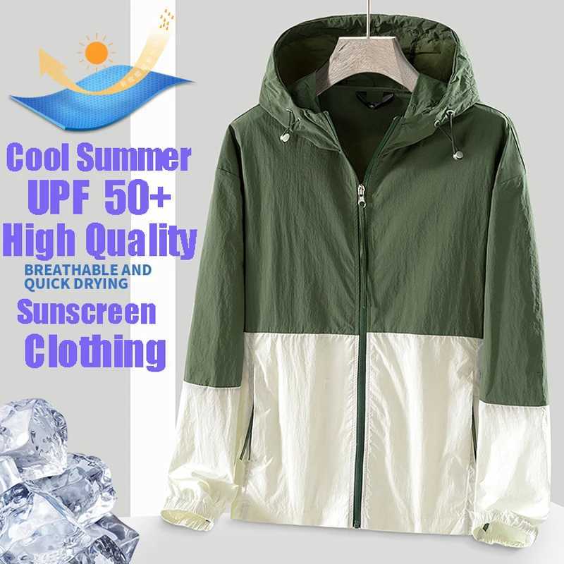 Outdoor Jackets Hoodies Outdoor Patchwork Hiking Jackets Men Women Cycling Camping Hooded Sunscreen Coat Running Sun-Protective Thin Jacket Men Clot
