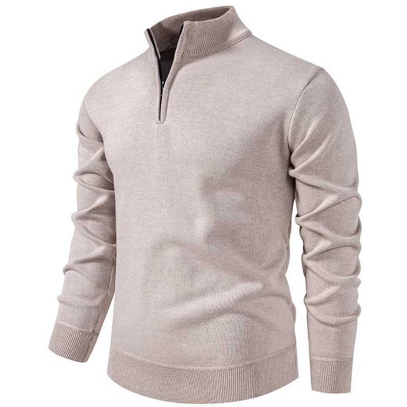Men's Sweaters Autumn Winter Men's Half Zipper Knitted Pullovers Solid Slin Fit Casual Sweater Male fl1 Warm Stand Collar Pullover Sweater