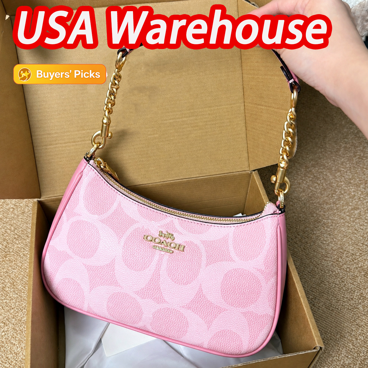 Designer bag Large Pink Letters Handbag Women's Teri Bag Vintage Canvas Underarm Bag tote bag Fashionable Flap Shoulder Bag Tote Luxury Chain C