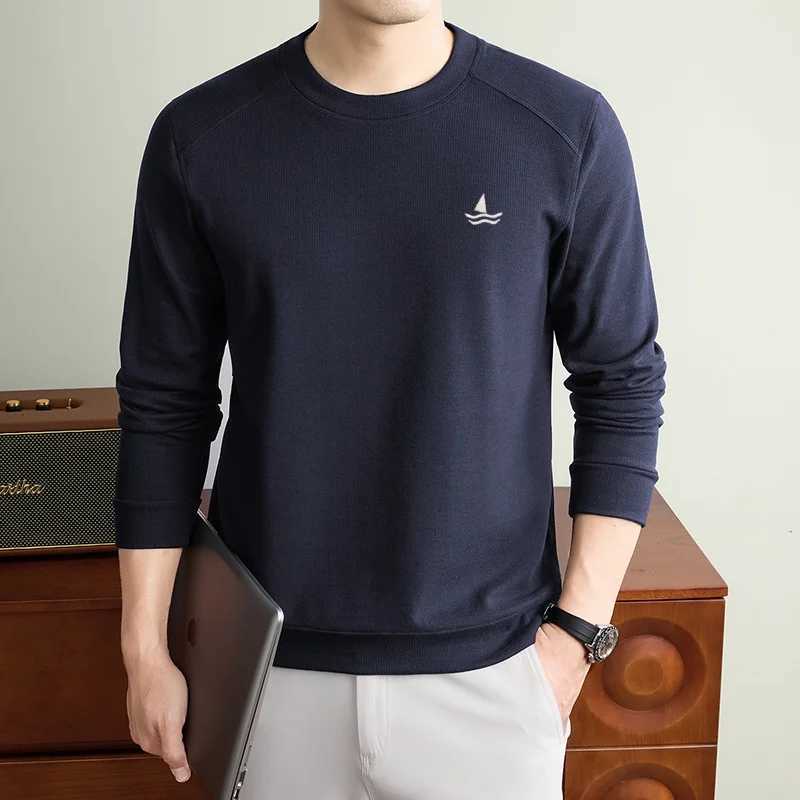 Men's Sweaters Classic designer mens clothing brand sailboat embroidered knitted sweater autumn daily commuting warm velvet comfortable T-shirt