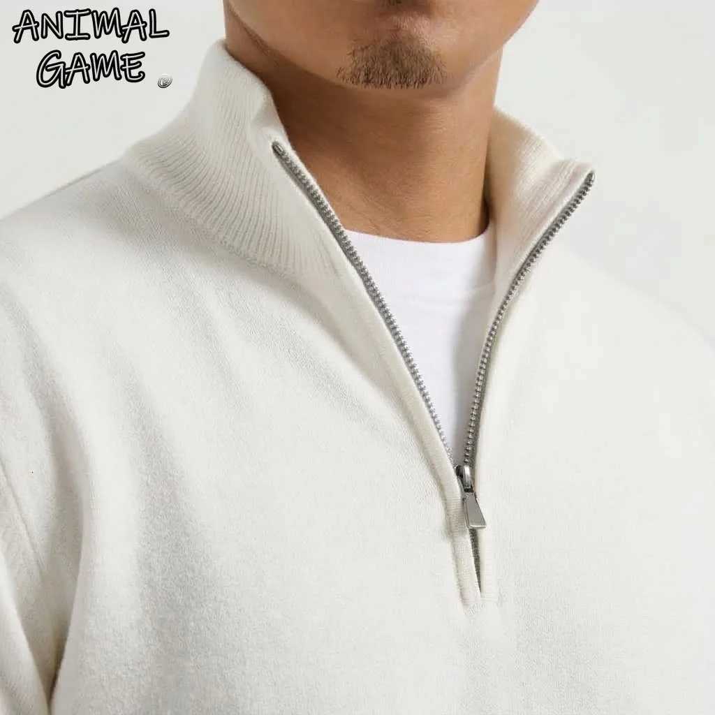 Men's Sweaters New Men's Zip Knit Sweater Jacket Casual Stand Collar Pullover Warm Long sl1 Solid Sweaters Fashion Winter Jumper for Man D
