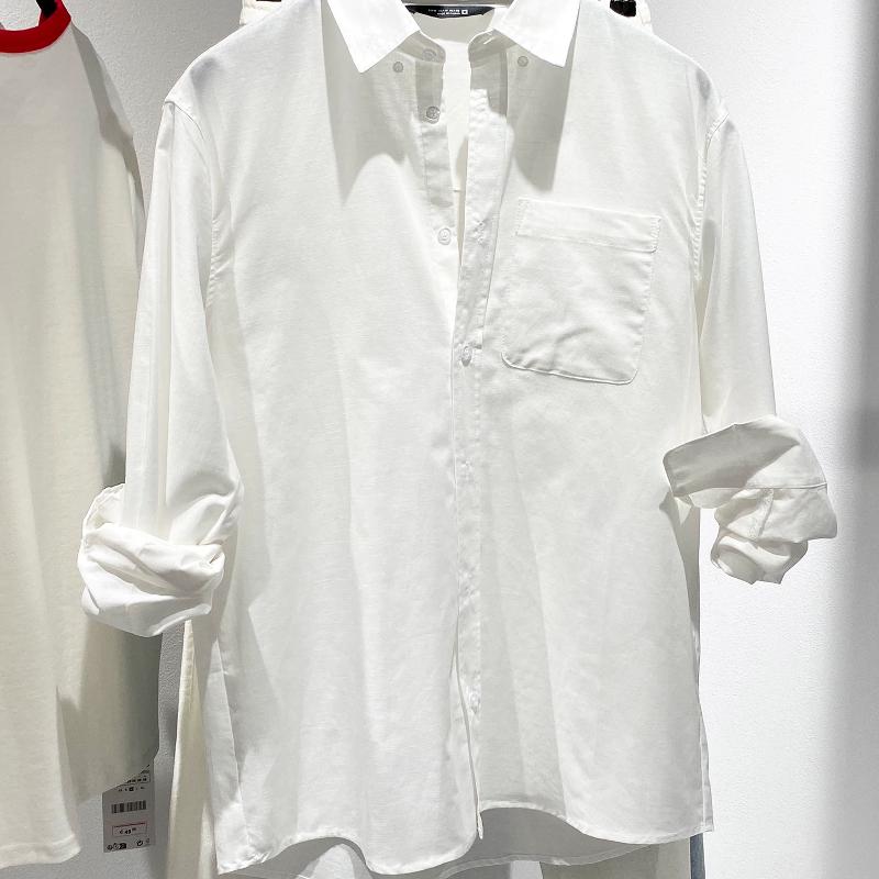 High-Quality Merchandise Men's Cotton Linen Long Sleeve Button Down Shirt Solid Color Lapel Collar Casual Business Summer Breathable Lightwe