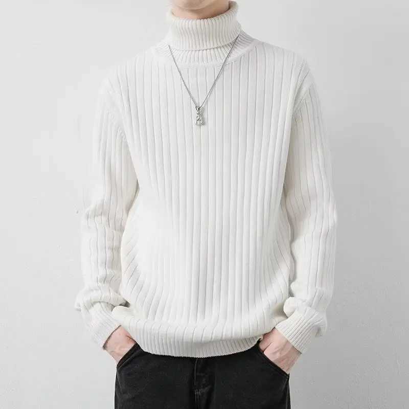 Men's Sweaters Autumn Winter Turtleneck Sweater Men Solid Color Fashion Knit Pullovers Youthful Vitality Casual Turtleneck Pullover Sweaters D2