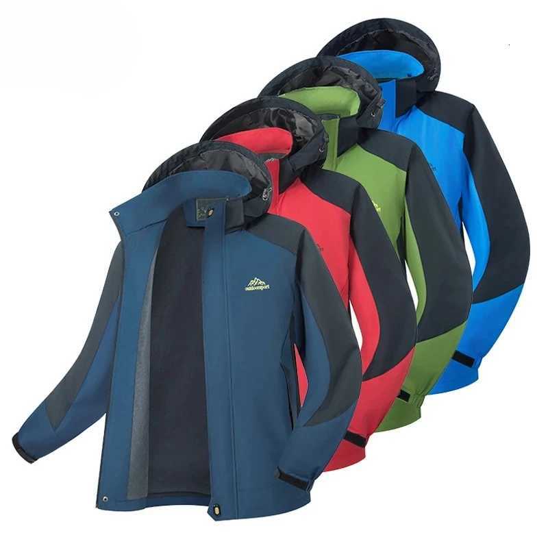 Outdoor Jackets Hoodies 2026 New Men's Hooded Jacket Hiking Mountain Sport Waterproof Lightweight Windbreaker Fleece Lined Rain Shell Camping R