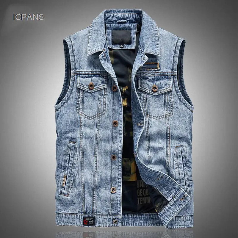 Autumn Black Denim Jacket Vest Men Clothing Sleeveless Jeans men Winter Militaire Casual For 260916