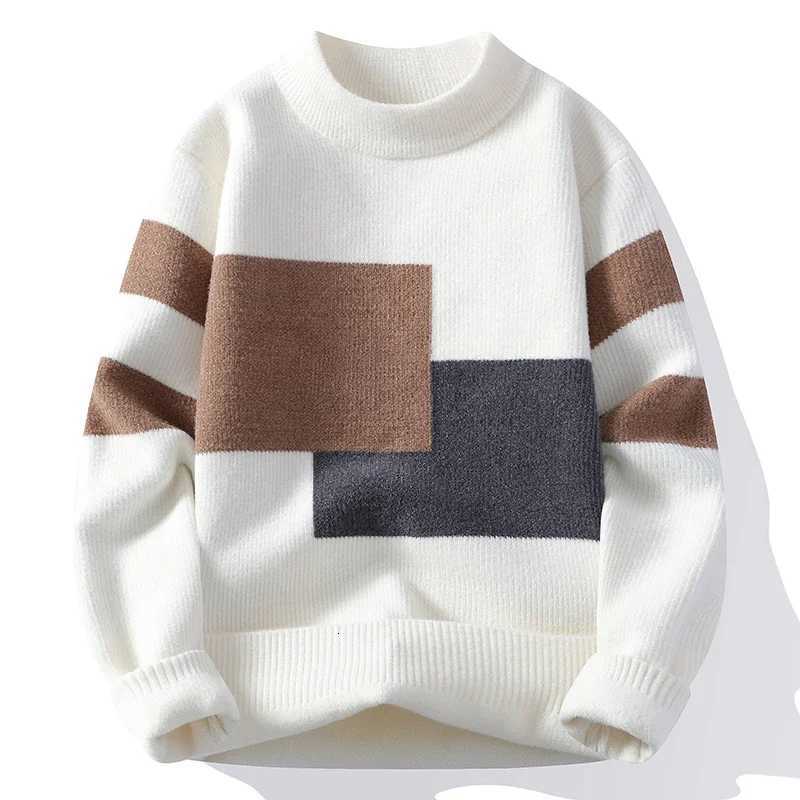 Men's Sweaters Autumn Winter New Men's Sweater Fashion Patchwork O-Neck Knit Pullovers Men Loose Casual Knitted Sweaters Hip Hop Streetwea