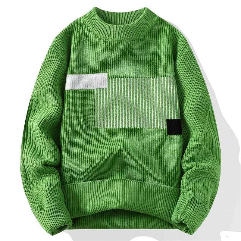 Men's Sweaters 2025 Men's Sweater Fashion Pattern Autumn/Winter Knitted Sweater Fashion High Street Pullover Outdoor Loose Warm Thick D261