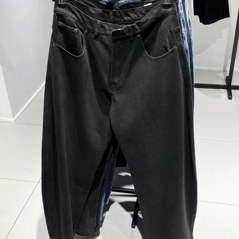 High-Quality Merchandise Men's Loose Wide Leg Jeans Cotton Denim Mid Rise Washed Casual Straight Pocket Pants Autumn American Streetwear