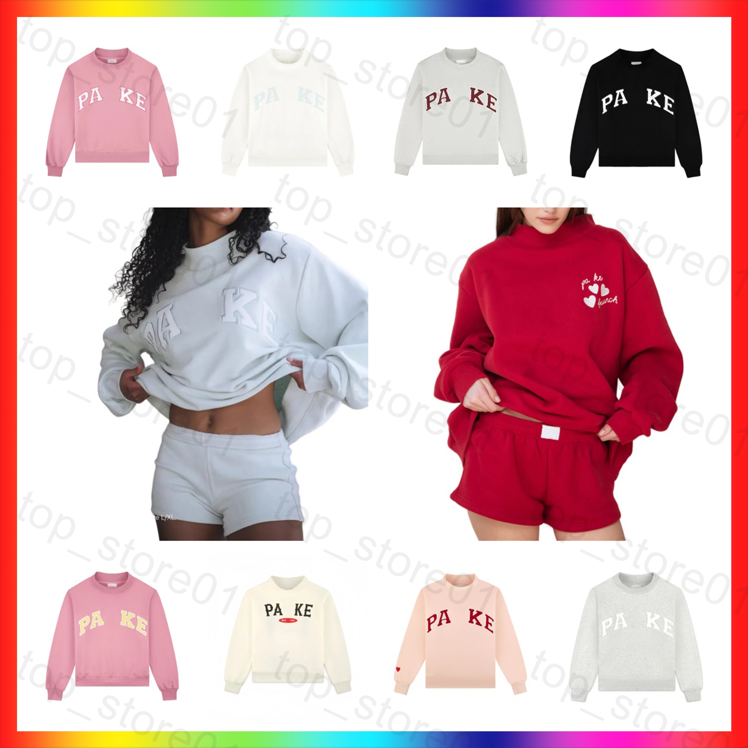 Sweat-shirt Parkes de créateur pour femmes, col montant, brodé, style britannique, mode, col rond, pull de rue, décontracté, coupe ample, vintage