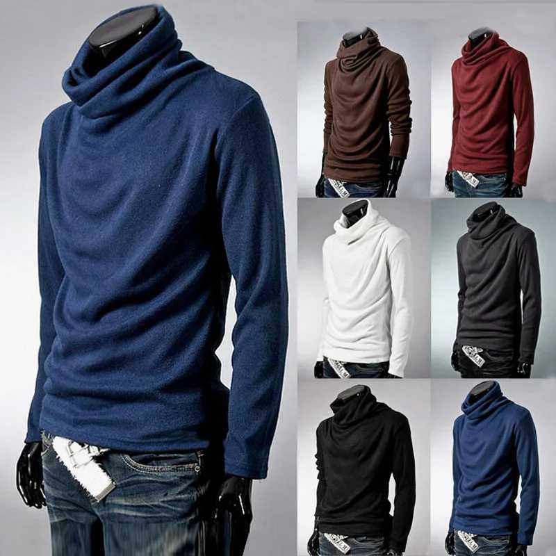 Men's Sweaters 2026 Winter New Men's Turtleneck Sweaters Solid Color Fashion Knitted Pullovers Men Casual Sweater Male Autumn Knitwear MY2