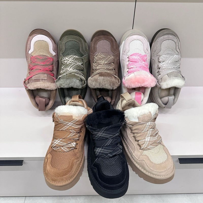 Designer Unisex Fleece Lined Winter Platform Sneakers, Suede Mesh Casual Warm Shoes, Thick Sole Street Footwear Multi Colors EU 36-42
