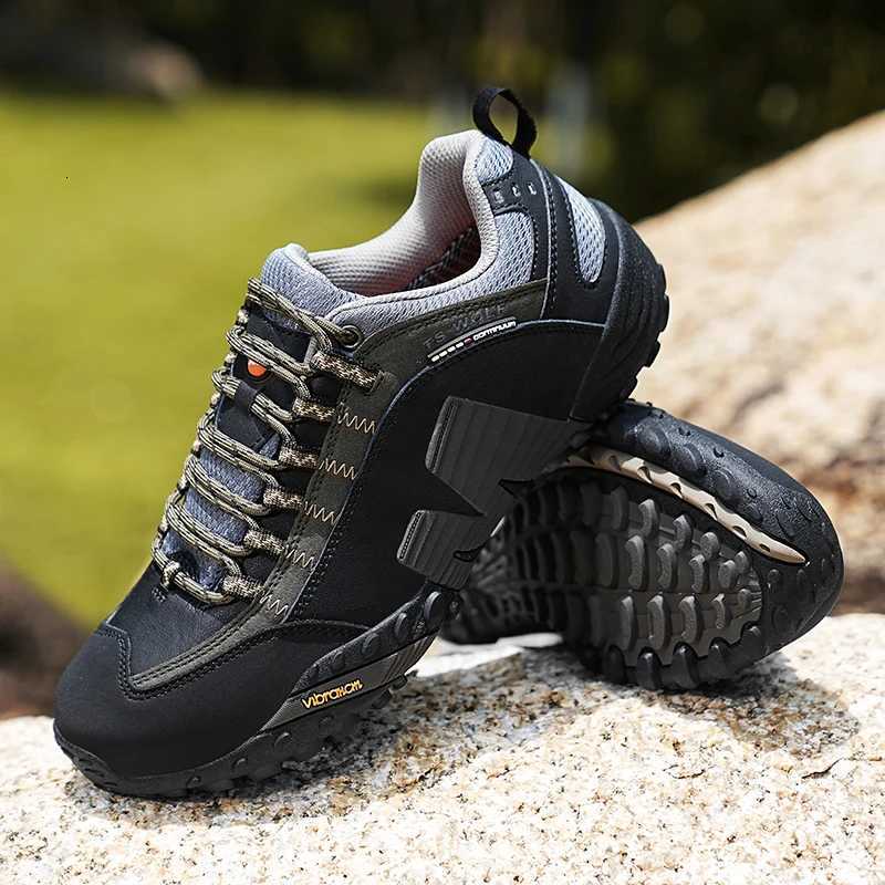 Outdoor Shoes Sandals Mens Hiking Shoes High-quality Leather Comfortable Non Slip Outdoor Sneakers Mountain Wear Resistant Breathable Trekking Shoes