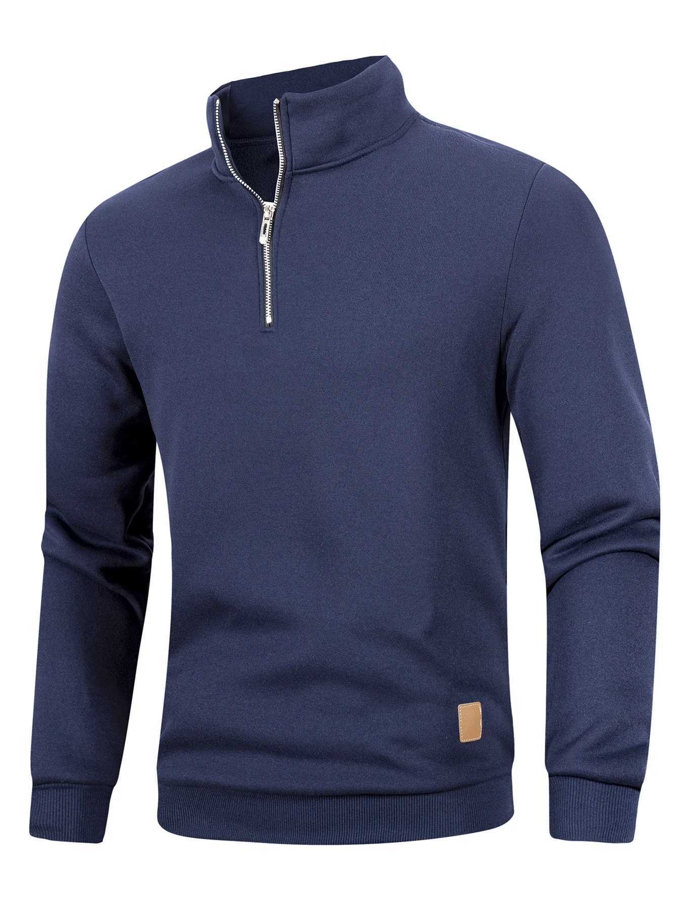 Men's Sweaters Autumn Men's Zipper Pullover Turtlenecks Warm Sweaters Solid Color Long sl1d Fashion Male Casual Daily Sweatshirt Top D2610