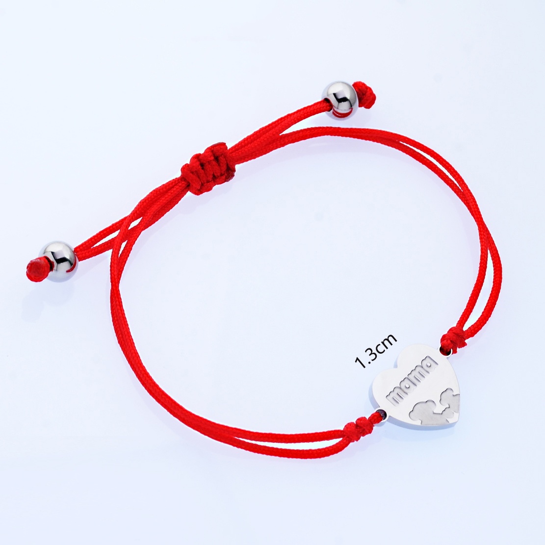 Nouvelle mode femmes filles argent or acier inoxydable rond rouge noir maman coeur lettre tissage corde ours bracelets porte-bonheur bijoux Pulse