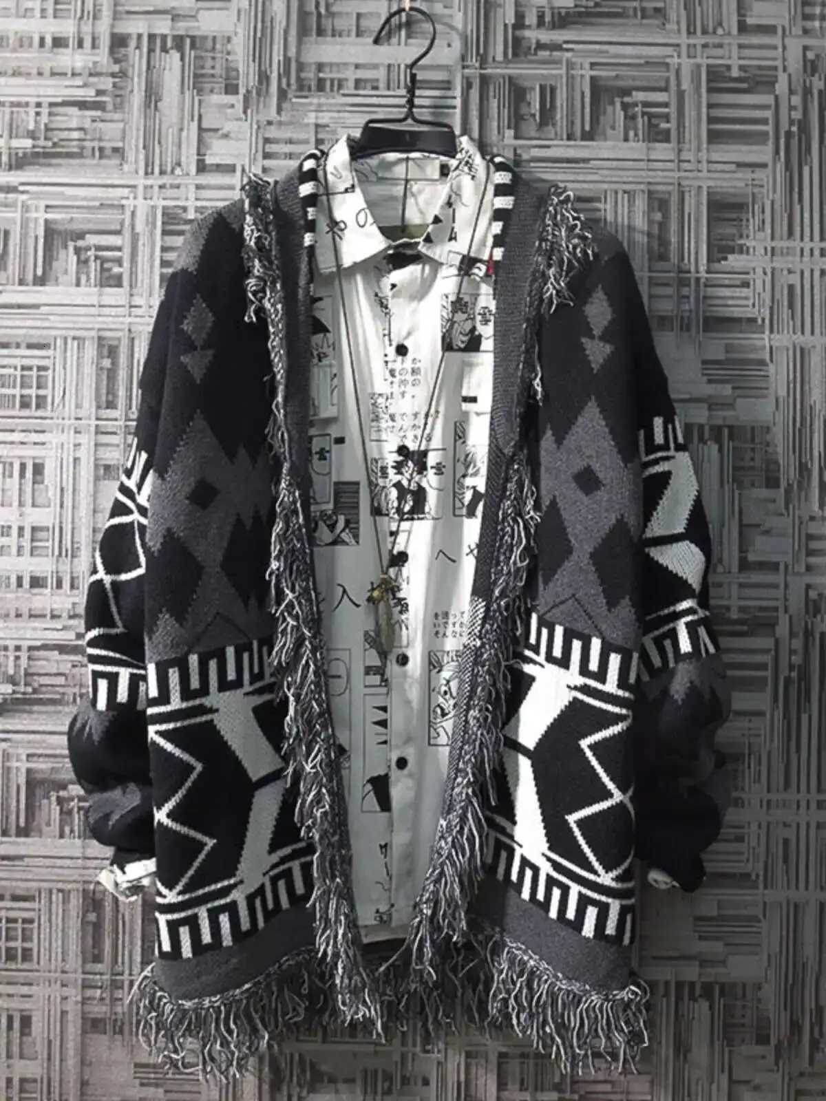 Men's Sweaters Autumn And Winter Ethnic Style Knitted Sweater Chinese Style Cardigan Korean Casual V-neck Internet Famous Sweater Men's Co
