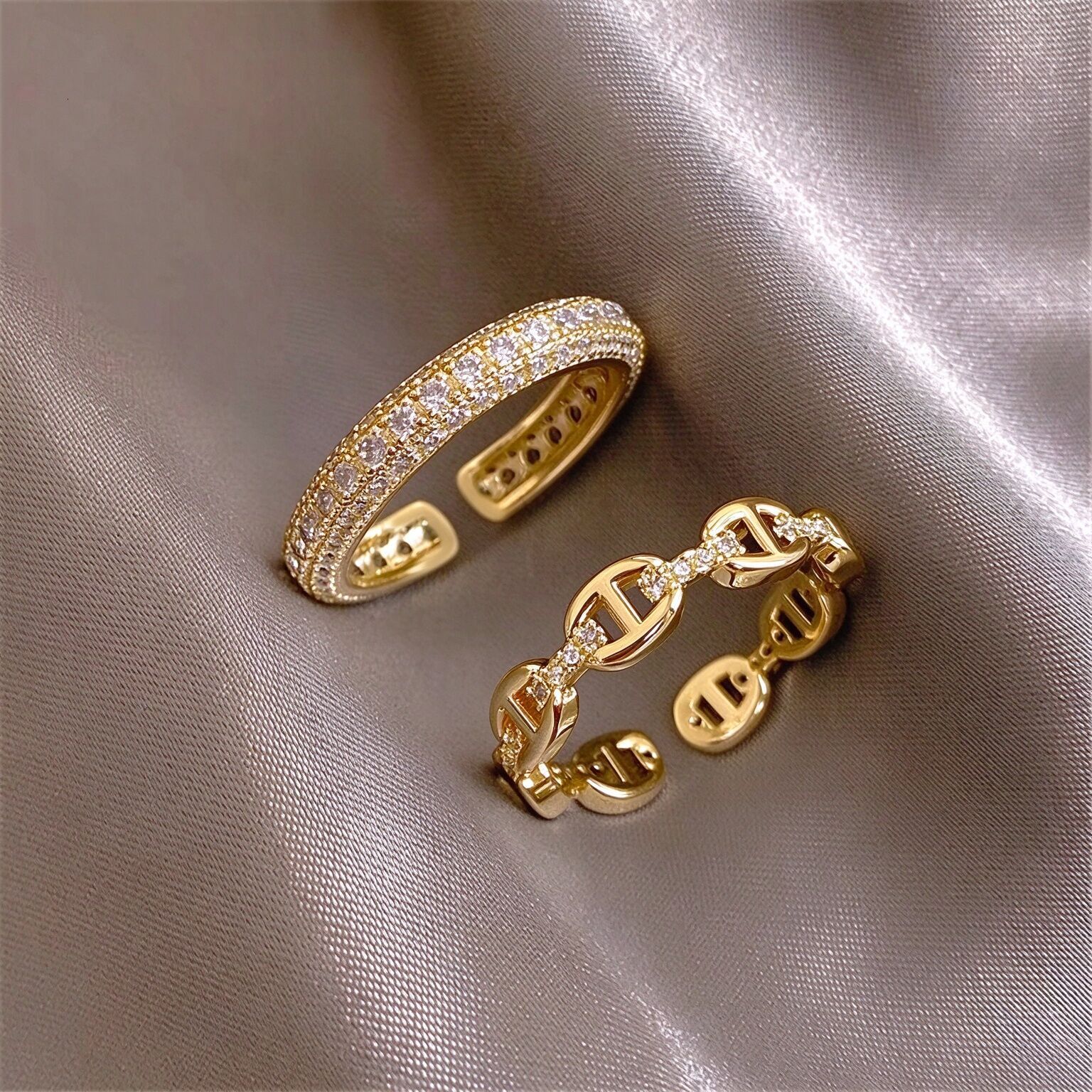 jewelry woman designer Light Luxury Niche Design Multi Layer Stacking High End Sparkling Diamond Splicing Fashionable Temperament Index Finger Ring