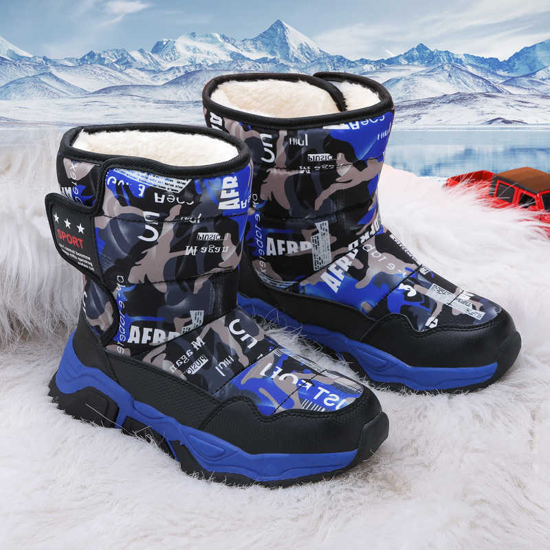 New winter styles of children's snow boots fleece-lined thickened for extra warmth large cotton boots waterproof for boys and girls L261008PPTS