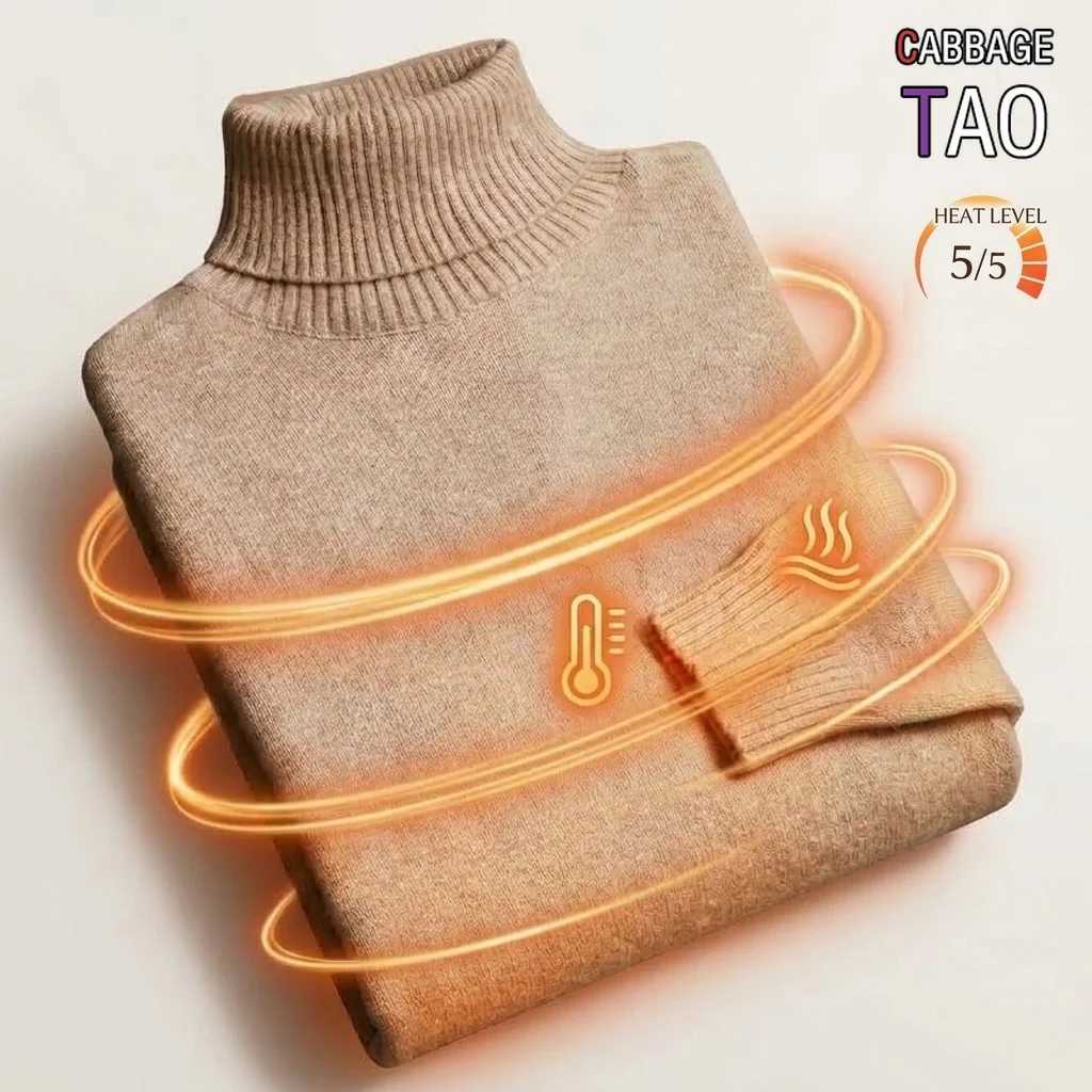 Men's Sweaters Mens Turtleneck Thermal Jumper Winter Warm High Neck Pullover Soft Knit Solid Color Knitted Long sl1 Jumpers Urban Streetwear D2