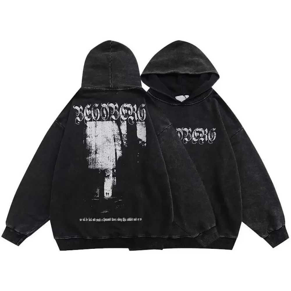 Gothic Vintage Washed Hoodies Letter Print Sweatshirts Strtwear Y2K Skeleton Hoodie Cotton Long Slve Pullover Hip Hop Hoody T261008