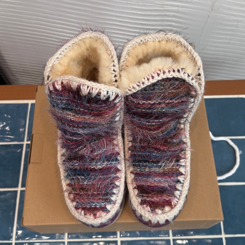 Moccasin Designer Luxury Womens Multicolor Fabric Sheepskin Fur Flat Casual Home Indoor Winter Footwear Quality Comfort Modern Stylish Trendy Red Bl
