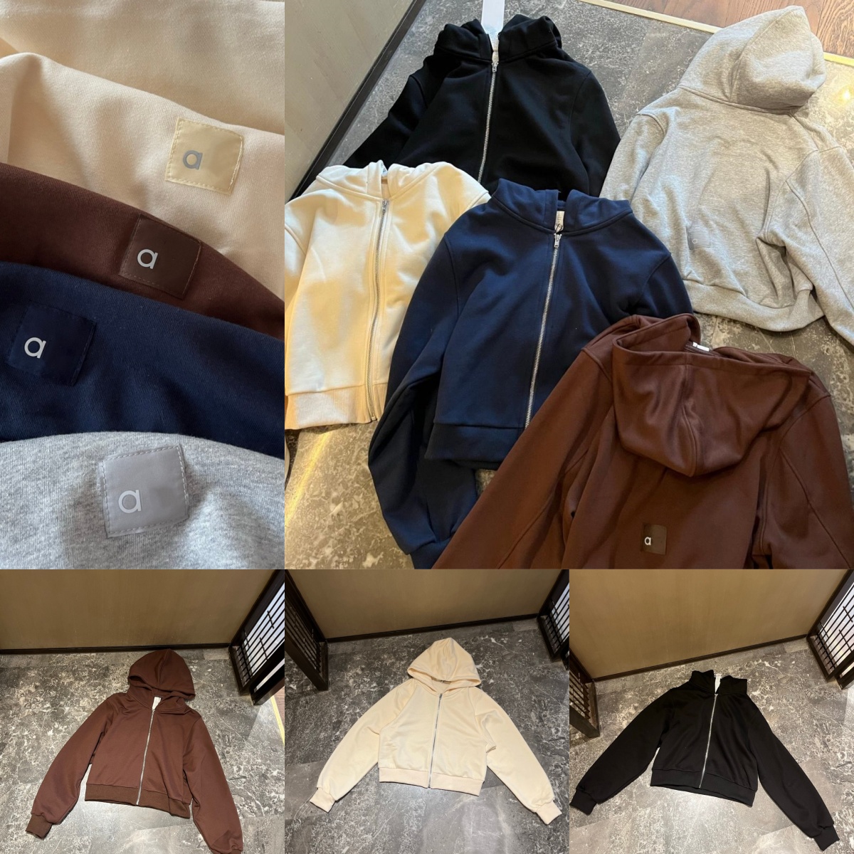 3049A Short Zipper Hoodie Womens Solid Color Cardigan and Slimming Sweater for Fall Hooded Sweatshirt Gym Clothes Women Pullover Jacket