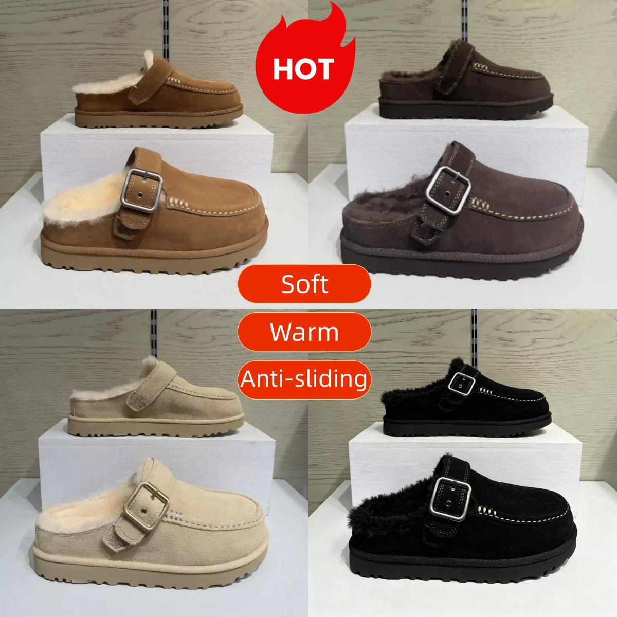designer boots womens platform booties winter boot Tasman Slippers Tazz mustard eed Chestnut Sand Fur Slides Sheepskin snow warm Bowtie Slipper yy99