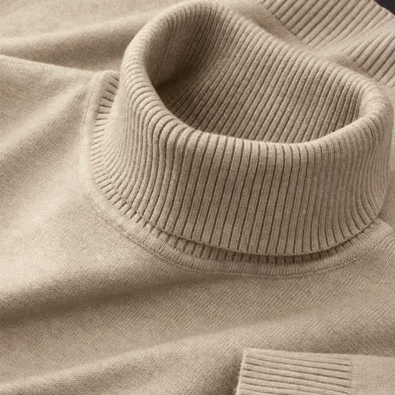 Men's Sweaters 2026 New Mens Knitted Sweaters Solid Color Turtleneck Breathable Pullovers Warm Outdoor Basic Streetwear autumn Business Tops D2