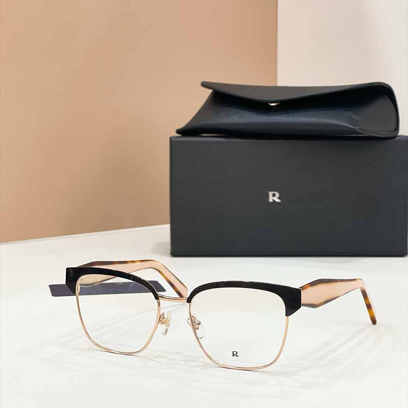 Designer Retro Browline Rectangle Glasses Ladies SPR65YV Black Gold Frame Clear Preion Lenses Tortoise Temples Elegant Frames For Dating Shopping Tr